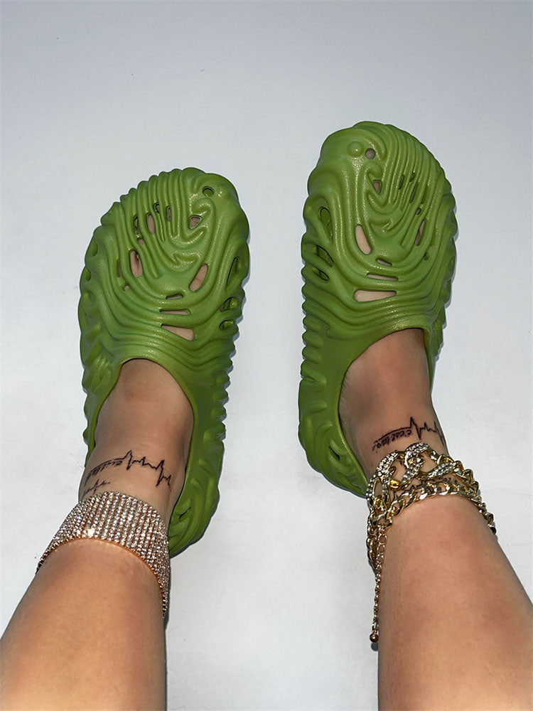 Hollow-Out EVA Sandals Green / S