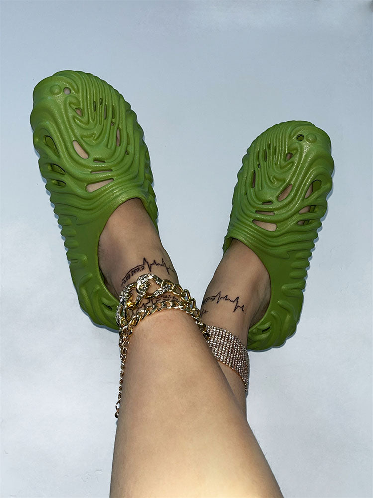 Hollow-Out EVA Sandals Khaki / 2XL