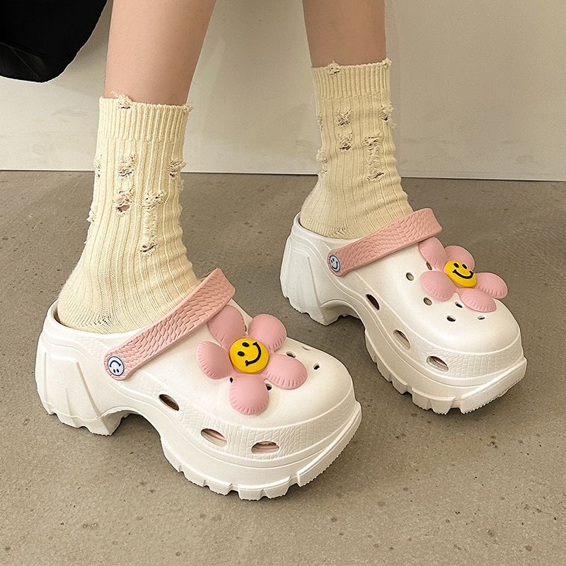 Smile flower Design Garden Clog Pink / EU:39-40:US Women's 8-9.5 Men's 5.5-7