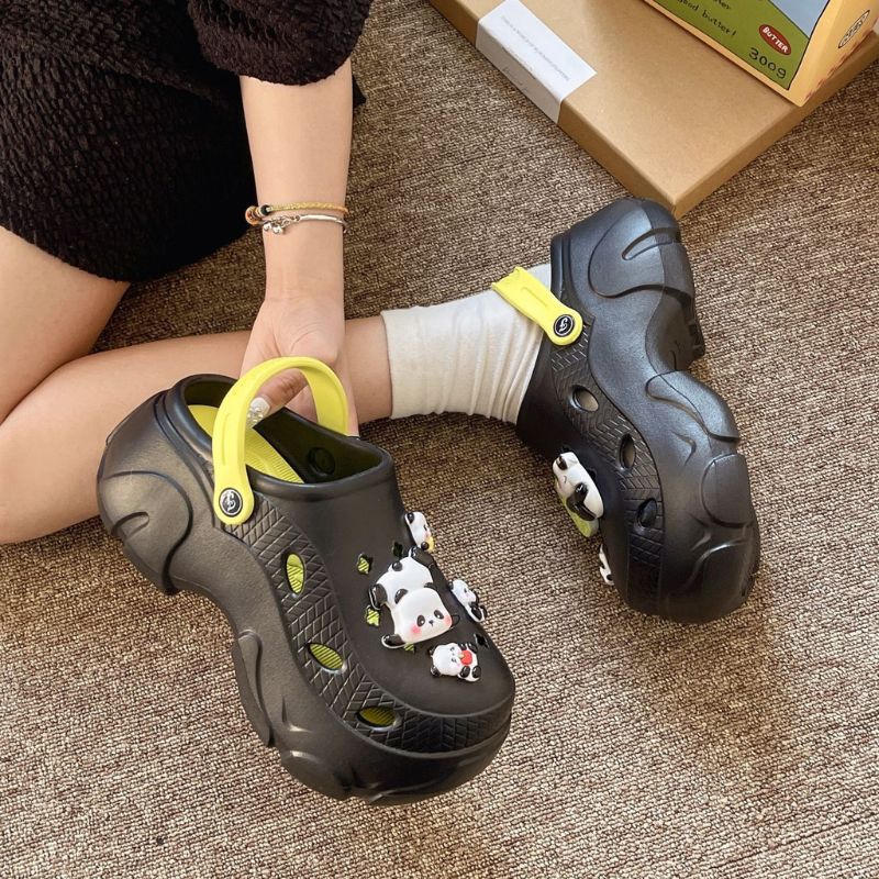 Cartoon Panda Garden Clog Silver / EU:38-39:US Women's 7-8.5 Men's 4.5-6