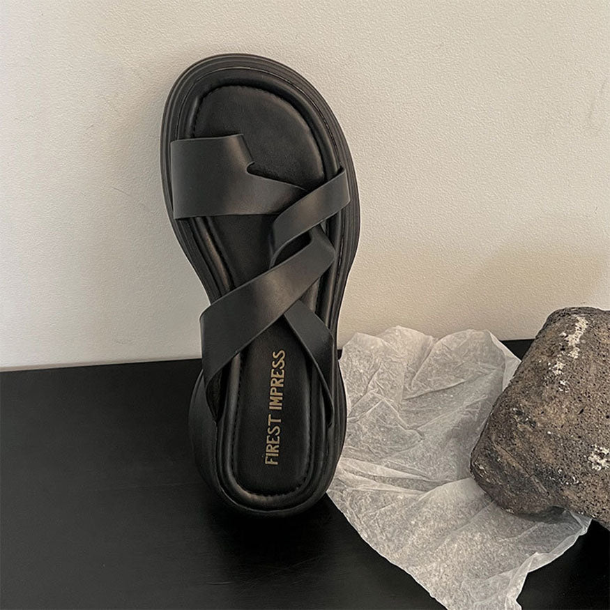 Chic Simple Twist Sandals Black / EU:36:US Women's 5-5.5