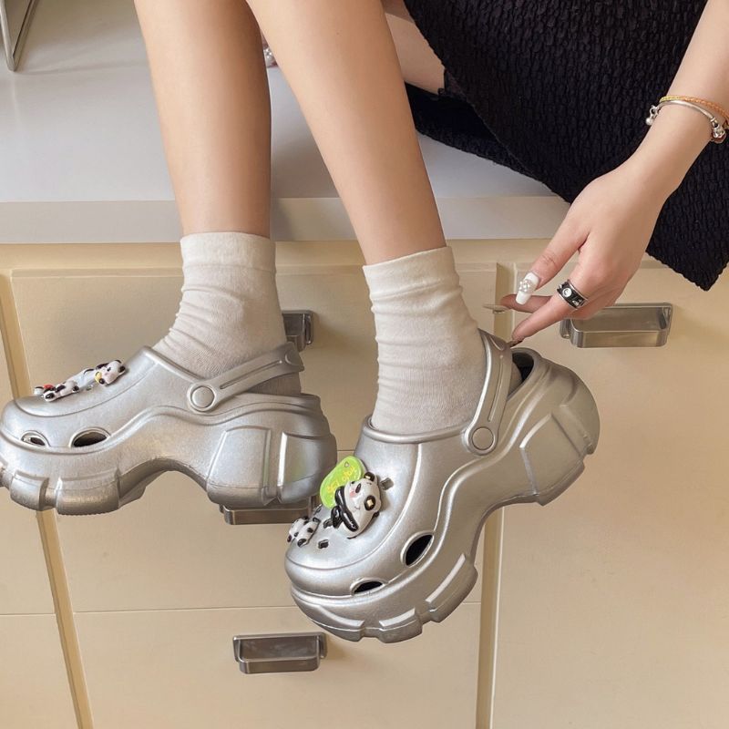 Cartoon Panda Garden Clog Silver / EU:40-41:US Women's 9-10.5 Men's 6.5-8