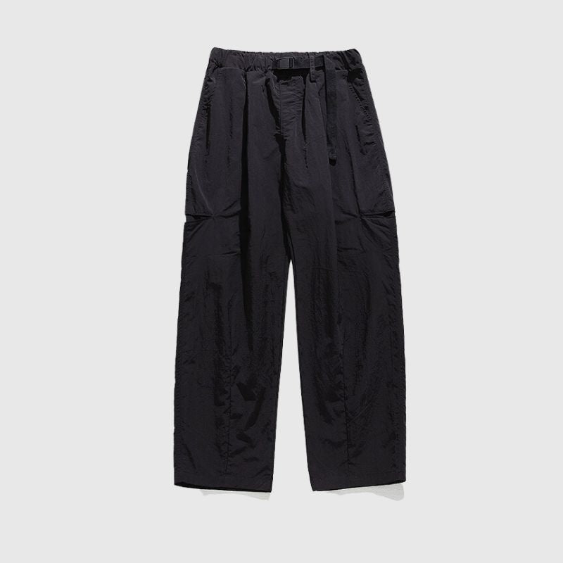 Water-Repellent Belted Yamamoto Pants Black / XL