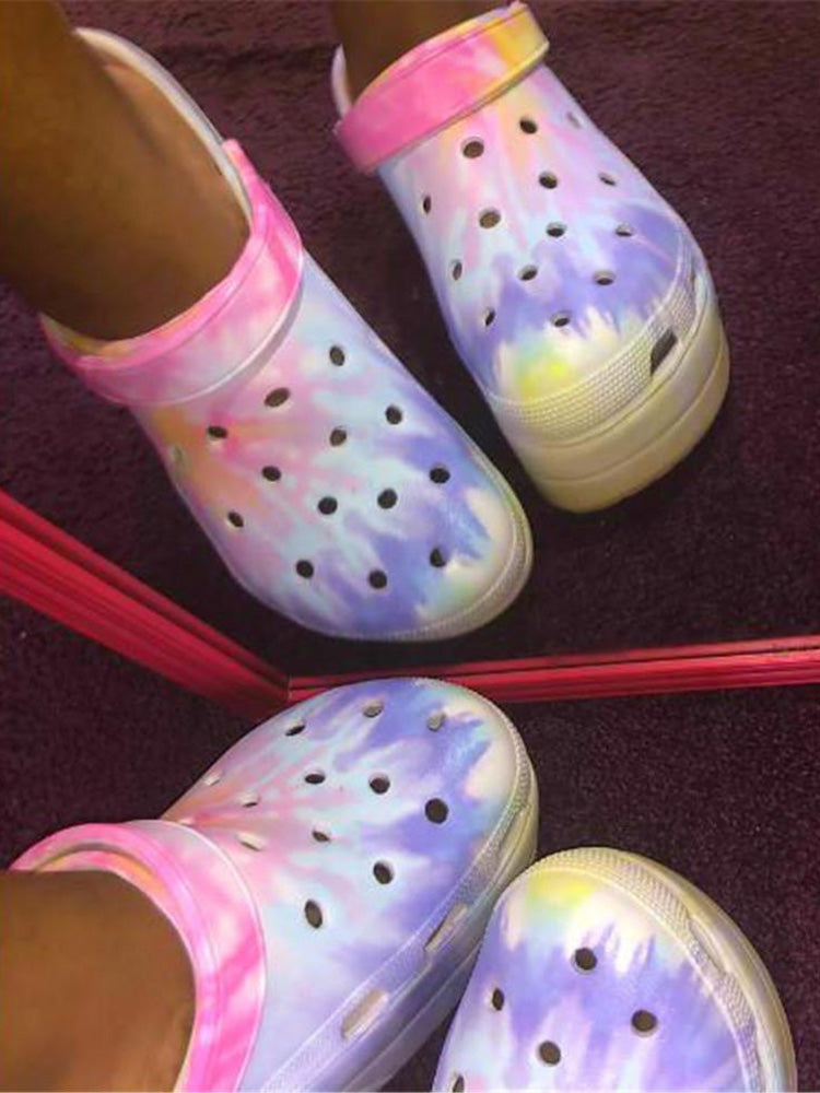 Casual Thick Sole Hole Sandals Light Purple / 7.5/8