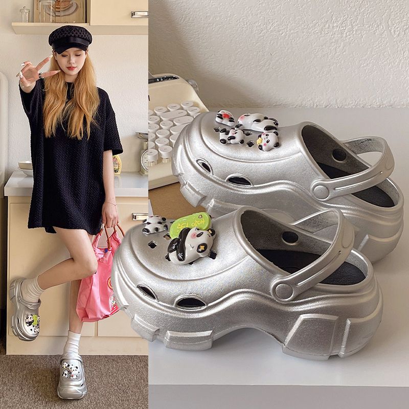 Cartoon Panda Garden Clog Black / EU:38-39:US Women's 7-8.5 Men's 4.5-6