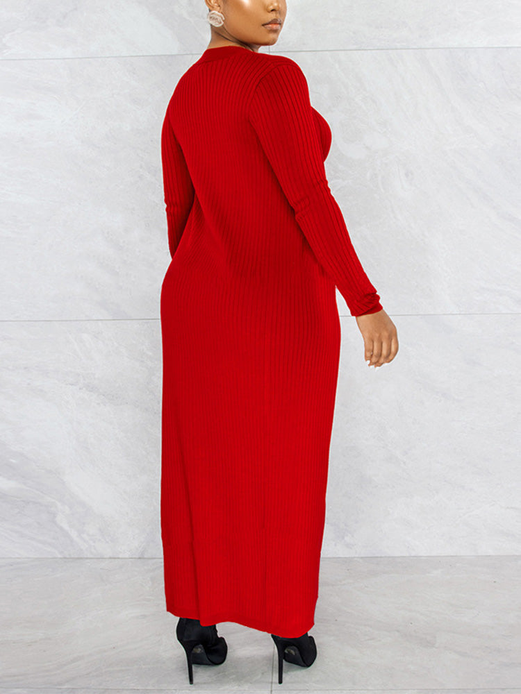 Ribbed 3PC Set Red / L