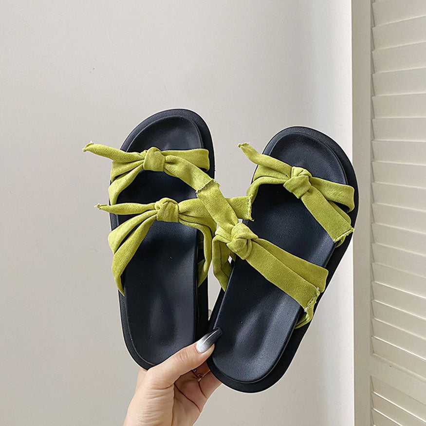 Vintage Double Bow Sandals Green / EU:35:US Women's 4-4.5