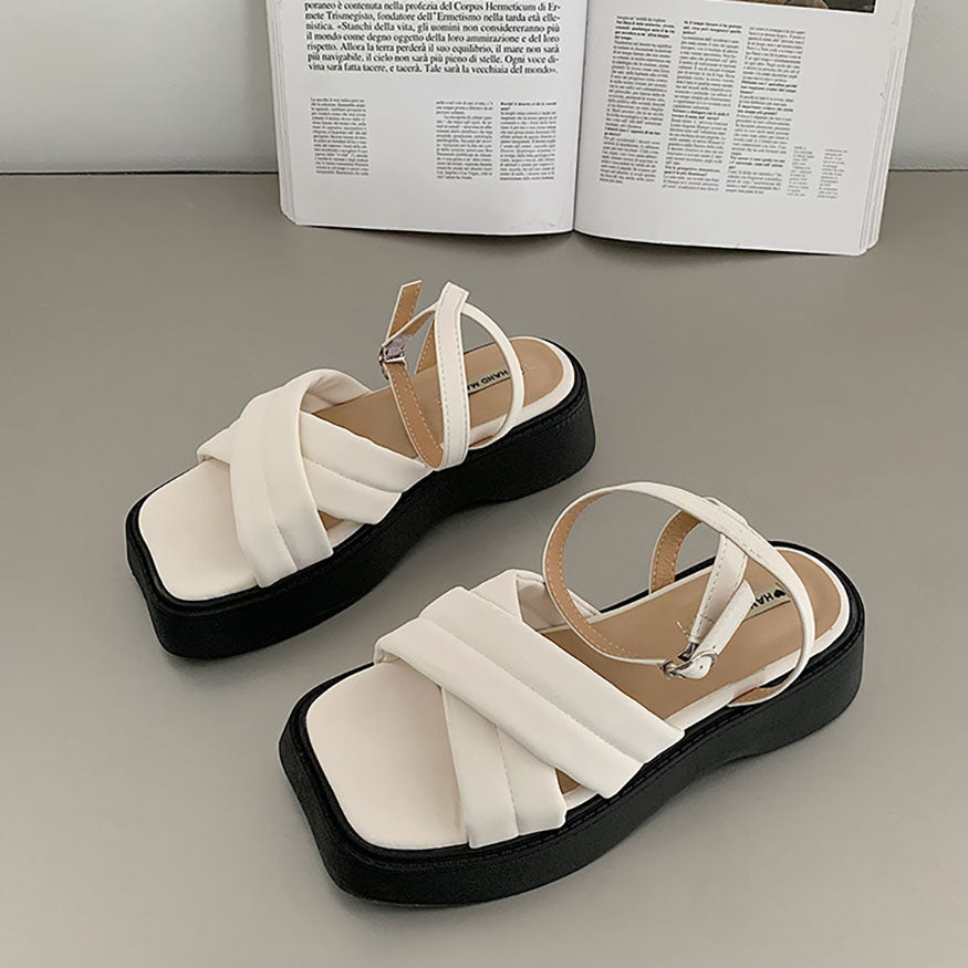 Vintage Cross Sandals White / EU:38:US Women's 7-7.5 Men's 4.5-5