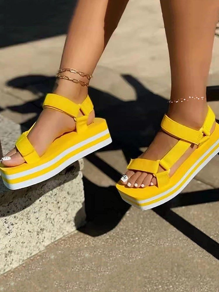Velcro Color Block Sandals Multicolor / 10