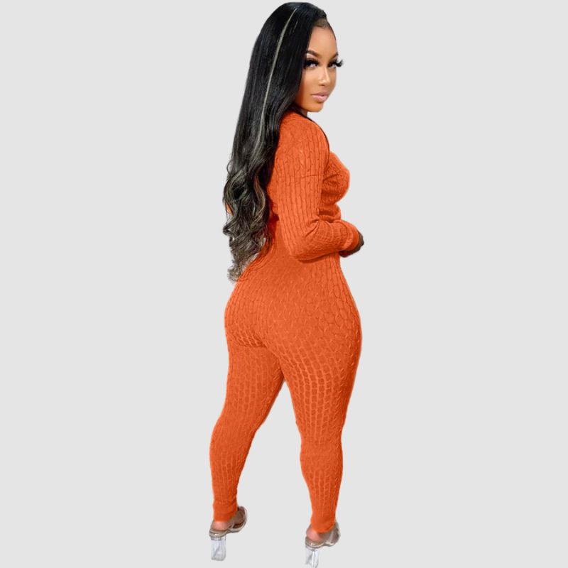 Solid Color Bodycon Sweater Set Black / L
