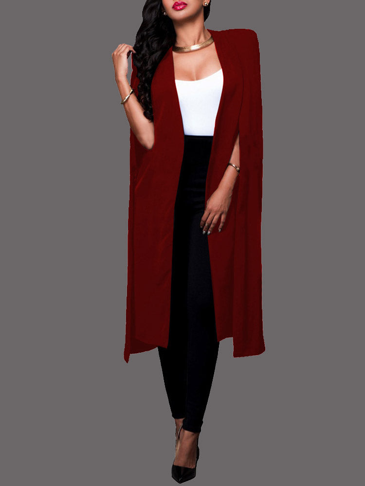 Long Sleeve Cape Blazer White / 2XL