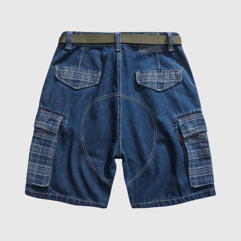 Loose Plaid Pocket Jorts Blue / M