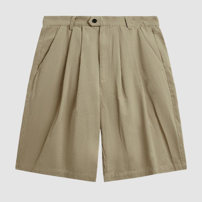 Pleated Design Suit Shorts Black / M