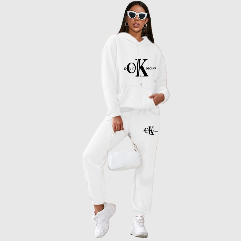 “OK” Printed Pant Set Black / M
