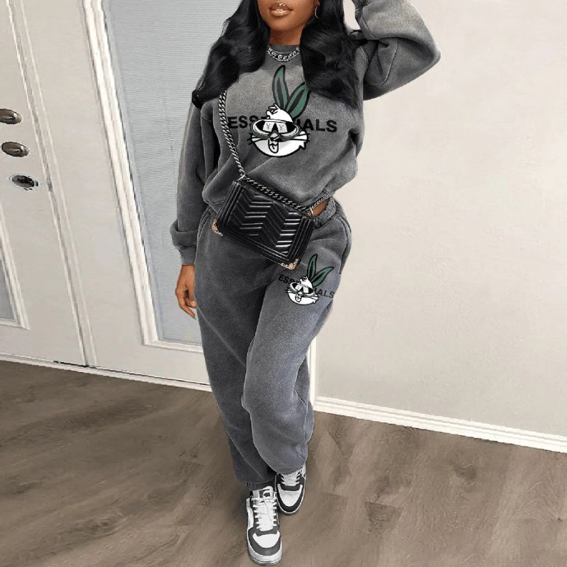 Rabbit Printed Pant Set Grey / XL