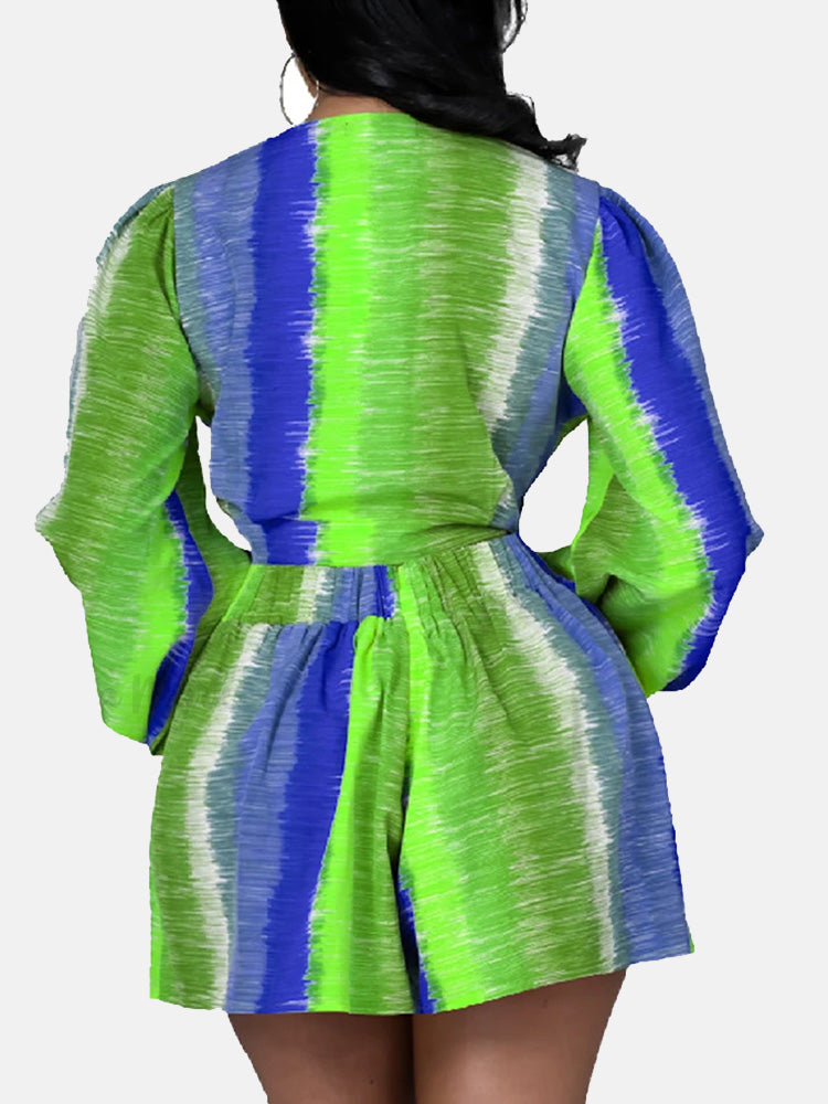 Tie-Up Top Shorts Set Yellow Green / XL