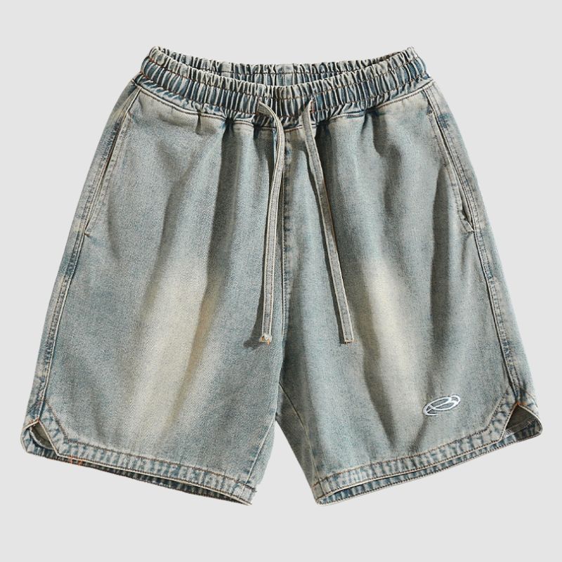 Slit Design Washed Jorts Black / L