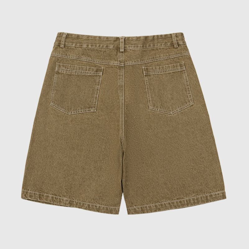Vintage Distressed Solid Jorts Coffee / L