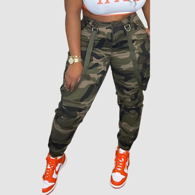 Camouflage Cargo Patch Pocket Overalls Camouflage / M