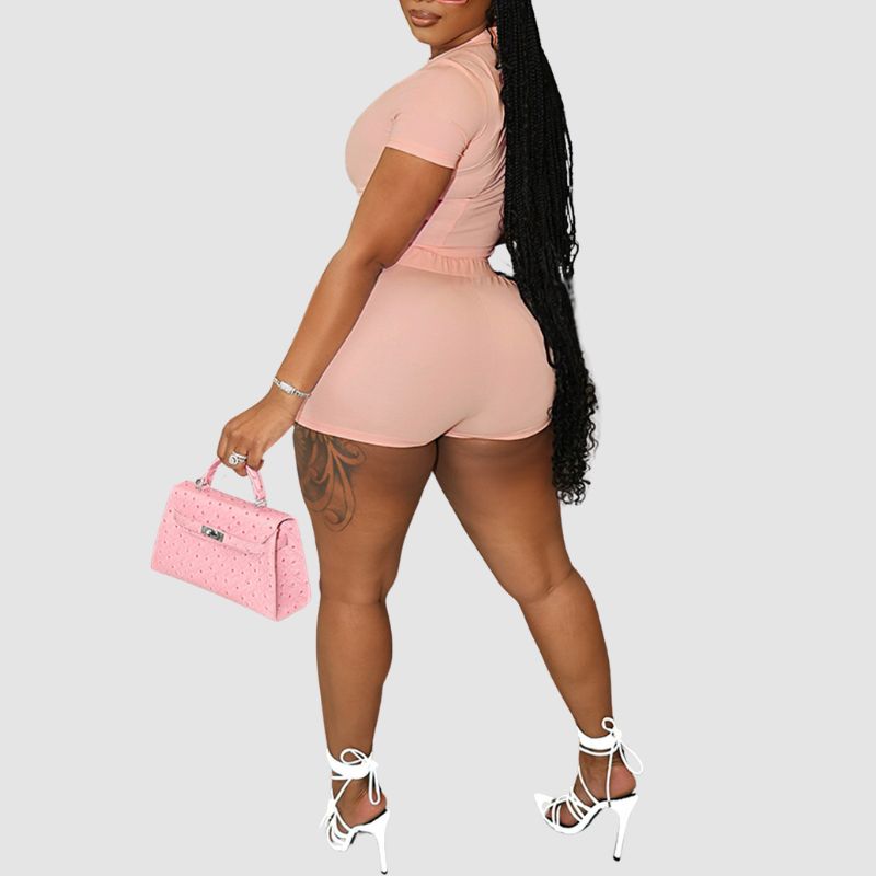Summer Solid Color Tight Set Pink / M
