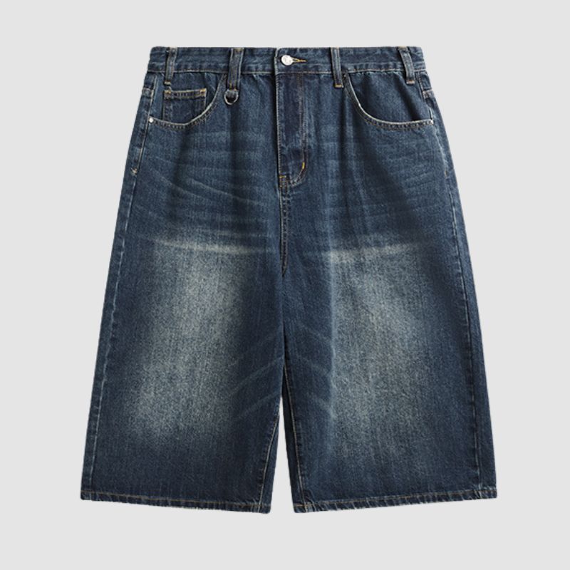 Washed Wide Leg Jorts Black / M