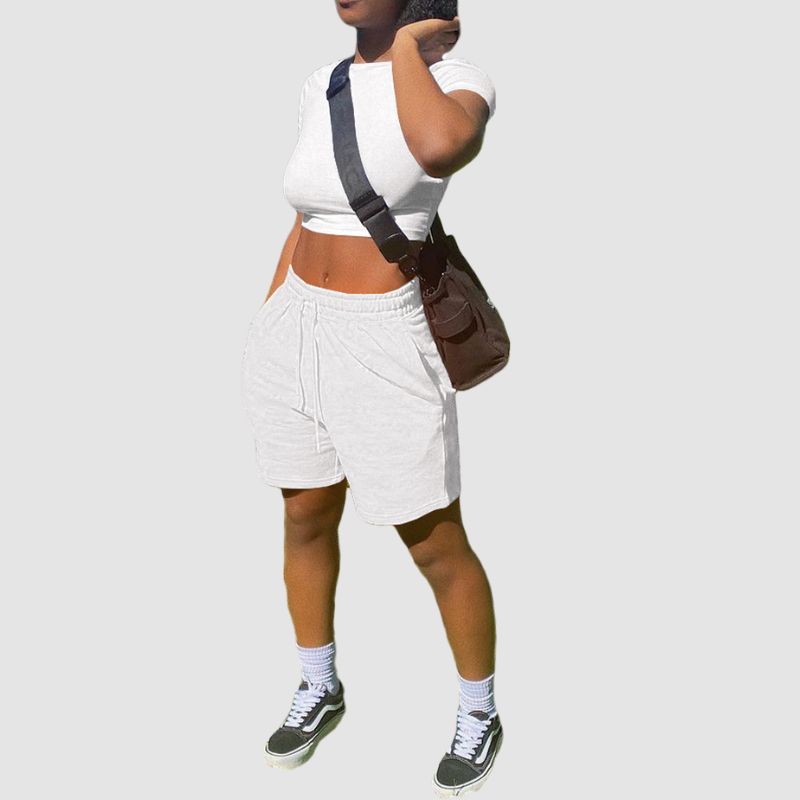 Solid Color Sport Set White / M