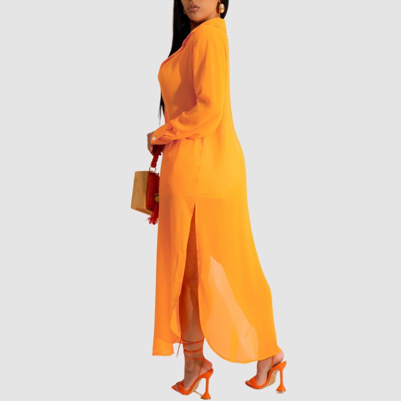 Long Shirts & Shorts Set Orange / M