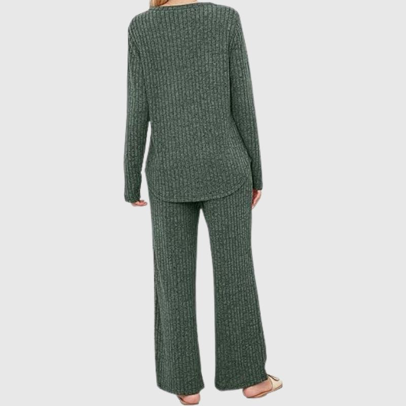 Plus Size Solid Color Knit Set Black / 4XL