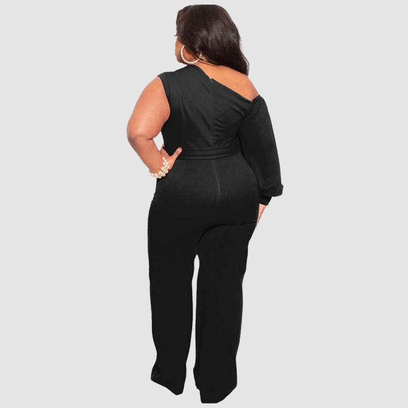 Plus Size High Waist Wide Leg Jumpsuits White / XL