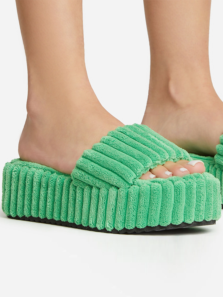 Toweling Platform Slide White / 10.5/11