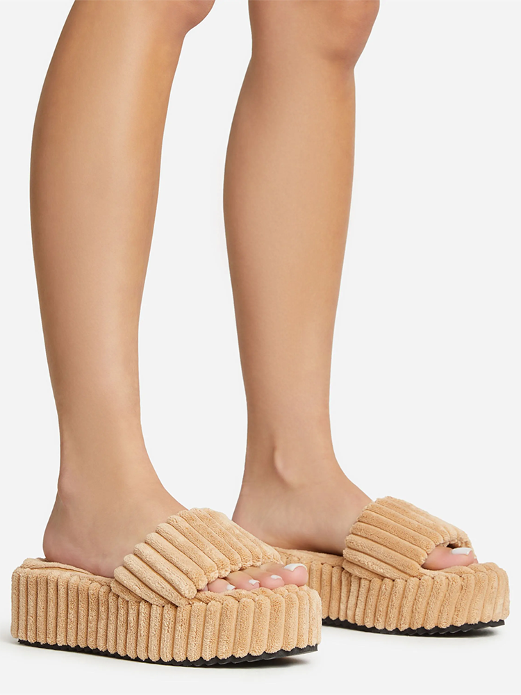 Toweling Platform Slide Rose / 10.5/11
