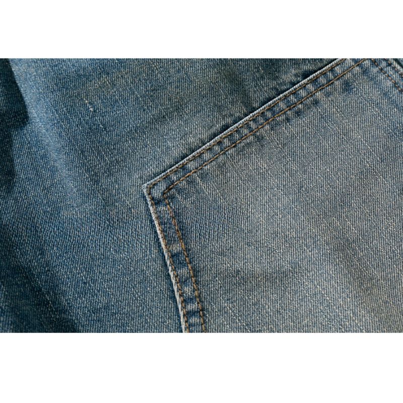 Vintage Washed Casual Denim Jeans Blue / 2XL