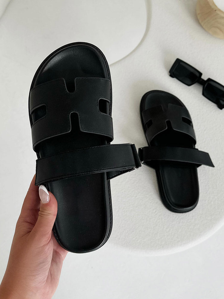 Velcro Strap Flat Sandals Rose / 10