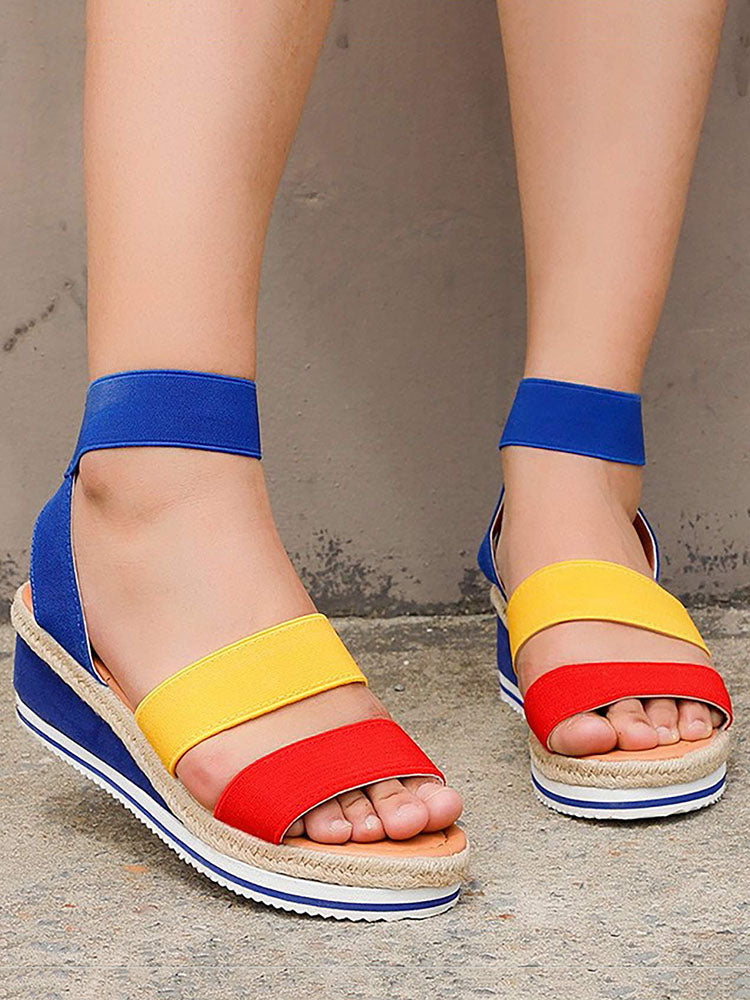 Strap Platform Sandals Blue / 6