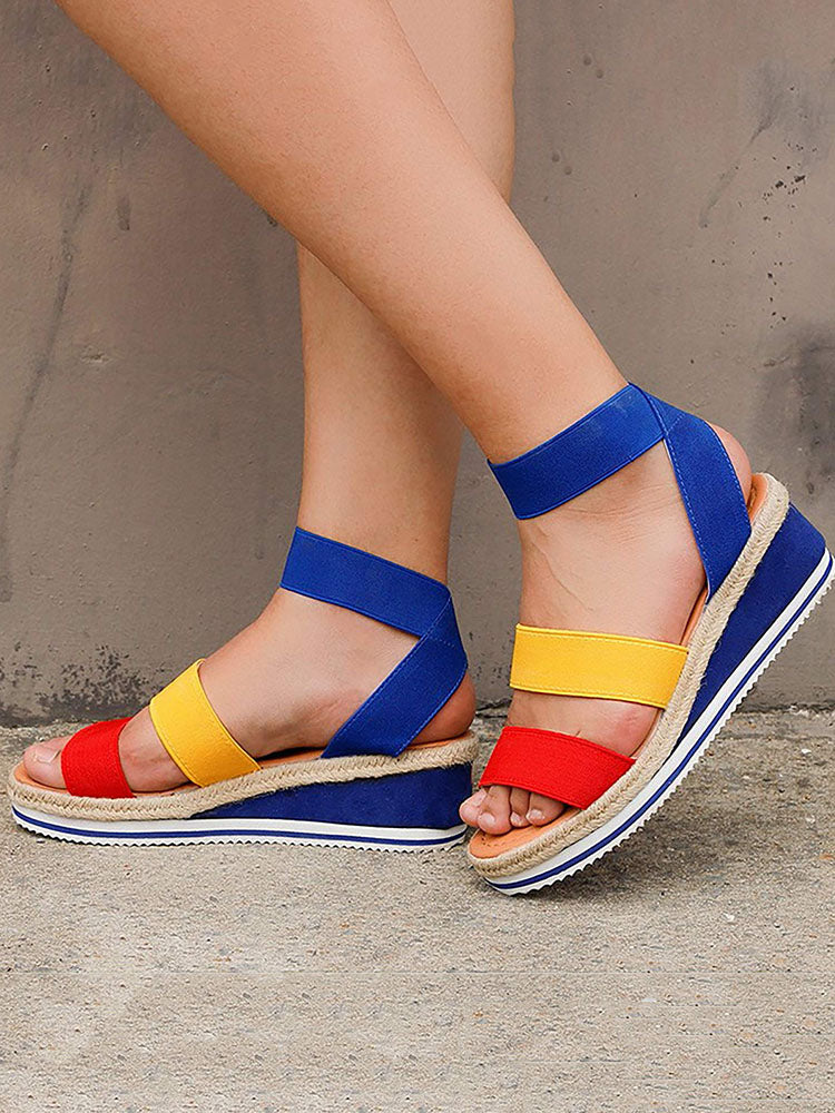 Strap Platform Sandals Blue / 6.5/7
