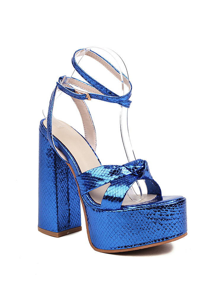 Metallic Platform High Heels Silver / 9/9.5