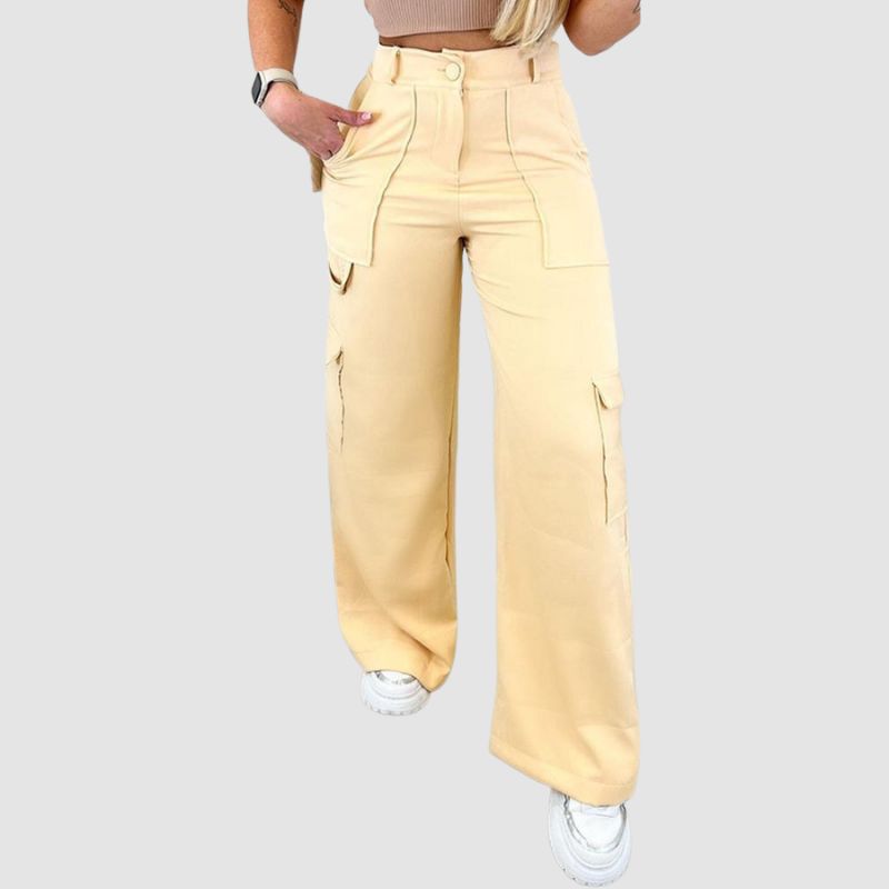 Pocket Patch High Waist Cargo Pants Black / S