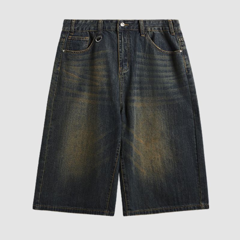 Washed Wide Leg Jorts Black / L