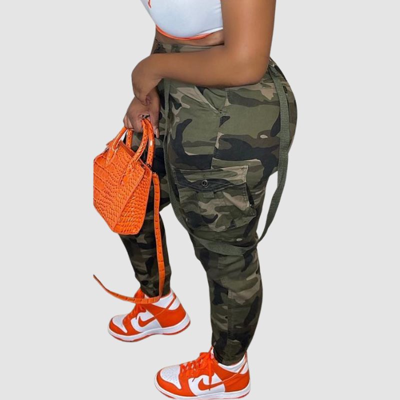 Camouflage Cargo Patch Pocket Overalls Camouflage / L