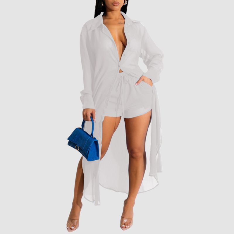 Long Shirts & Shorts Set Orange / L