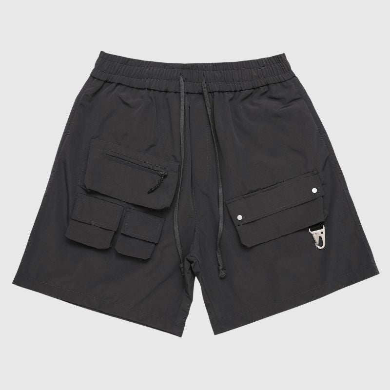 Outdoor Solid Cargo Shorts Black / XL