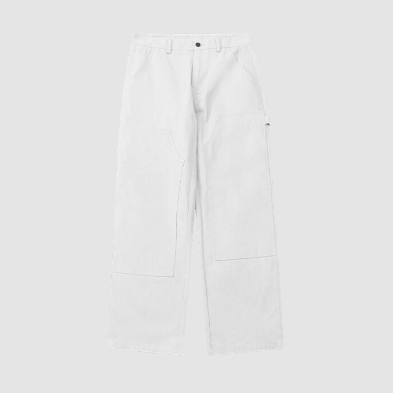 Wide Leg Solid Color Cargo Pants Pink / L