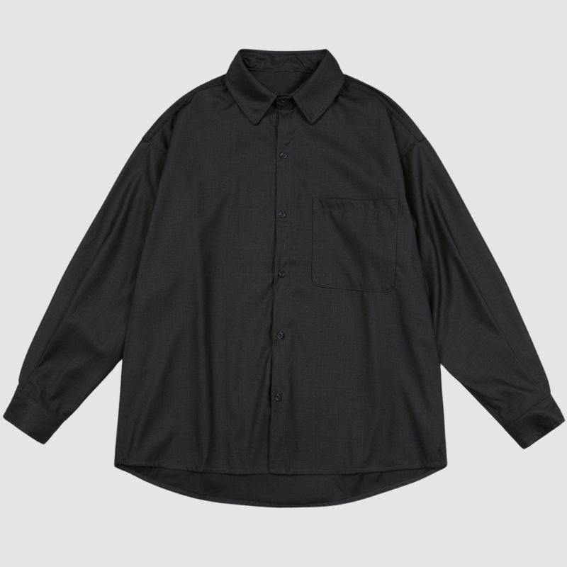 Loose Simple Shirt Set Shirts / Grey / 2XL