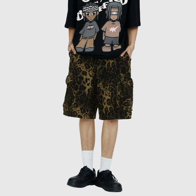 Leopard Cargo Shorts Leopard / L