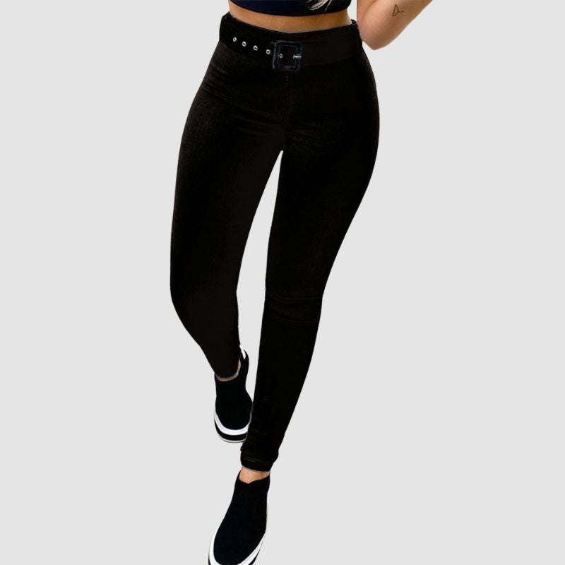 Highly Elasticity Tight Pants Light Blue / L