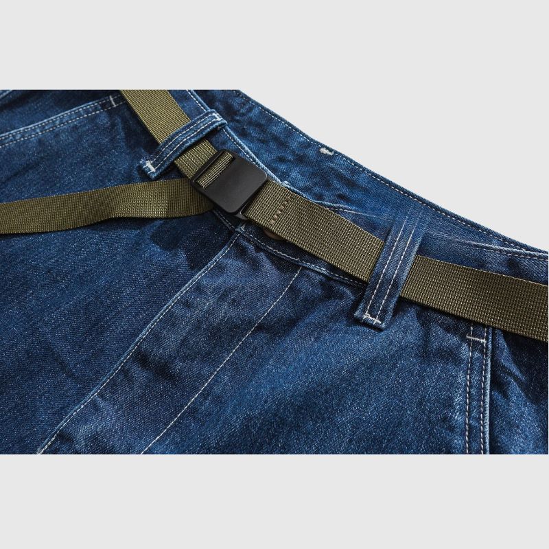 Loose Plaid Pocket Jorts Blue / L