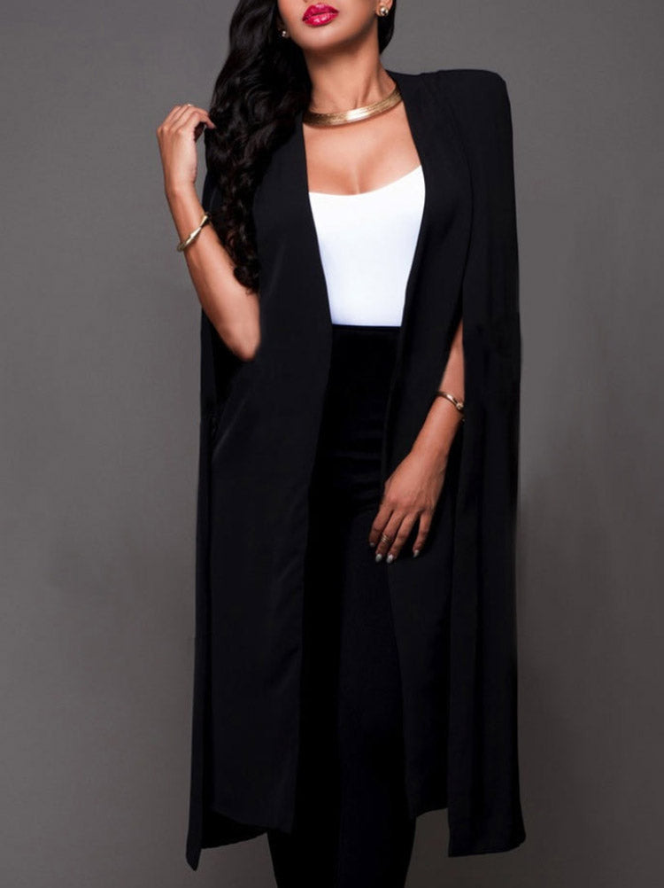 Long Sleeve Cape Blazer Black / L