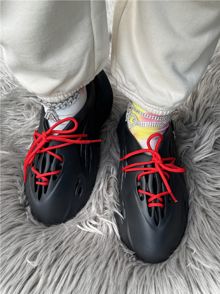 Soft-soled Lace-up Cave Flats Black / 7.5/8