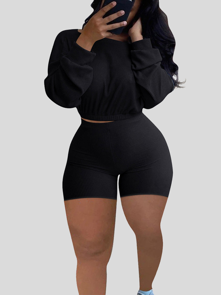 Ribbed Shorts Set Red / 2XL