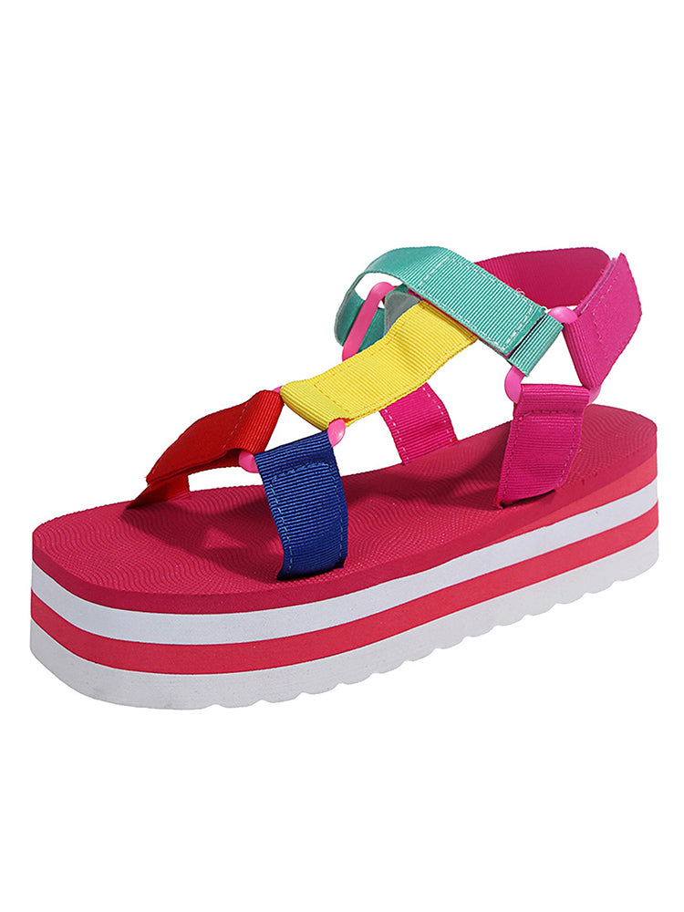 Velcro Color Block Sandals Multicolor / 6.5/7